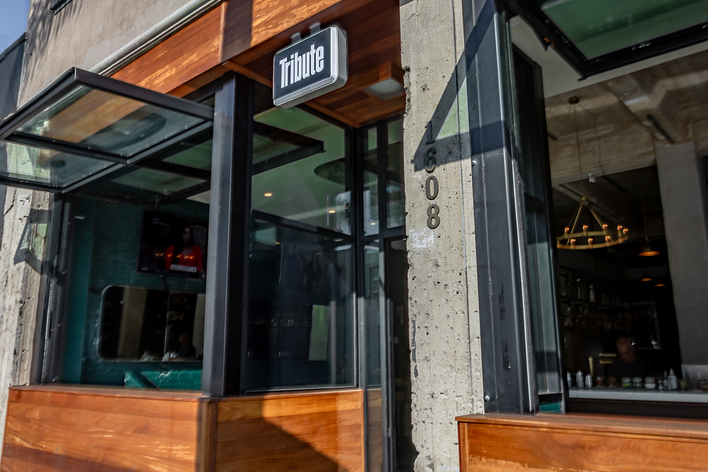Tribute exterior and entrance at 1608 N Cahuenga Boulevard